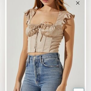 ASTR the label beige satin corset top